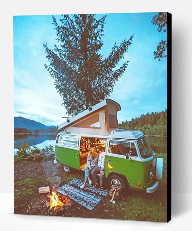 Camping Van In Forest Paint By Number