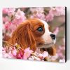 Cavalier Puppy And Blossoms Paint By Number