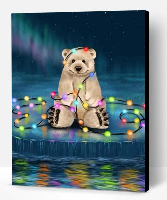 Christmas Polar Bear Paint By Number