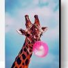 Giraffe And Bubblegum Paint By Number