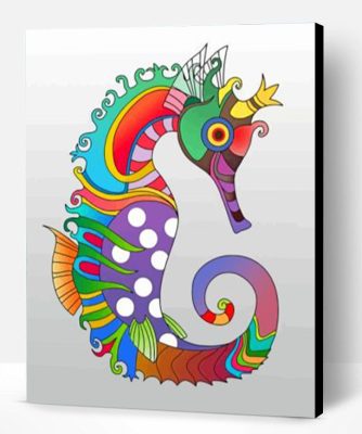 Colorful Seahorse Paint By Number