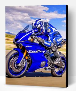 Cool Blue Motorcycle Paint By Number