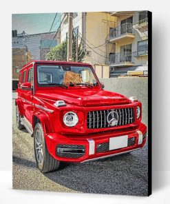 Cool Red Mercedes Paint By Number