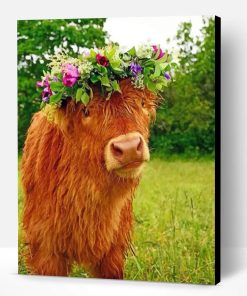 Cow Wearing Flower Crown Paint By Number