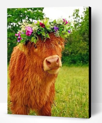 Cow Wearing Flower Crown Paint By Number