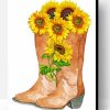Cowboy Boots With Flowers Paint By Number