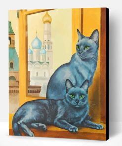 Cute Russian Blue Cats Paint By Number