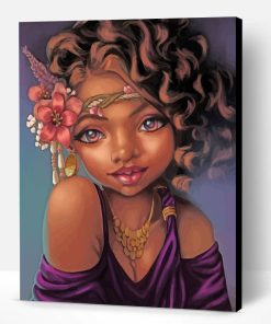 Cute Black Woman Paint By Number