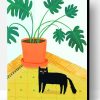 Cute Cat And Philendron Paint By Number