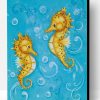 Cute Yellow Seahorse Paint By Number