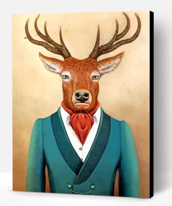 Deer Wearing A Suit Paint By Number