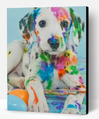 Colorful Dalmatian Paint By Number