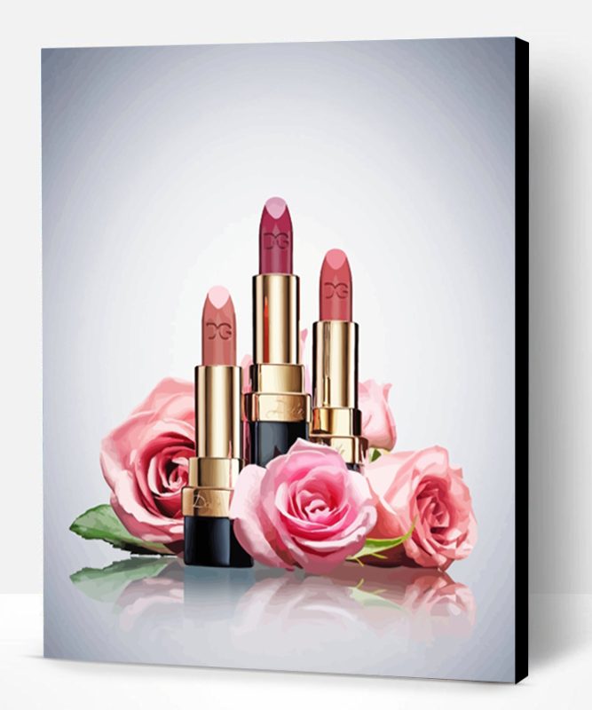 Dolce And Gabbana Lipstick And Flowers Paint By Number
