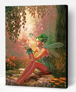 Fairy With A Green Hair Paint By Number