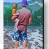 Father And Son On The Beach Paint By Number