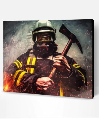 Firefighter Man Paint By Number