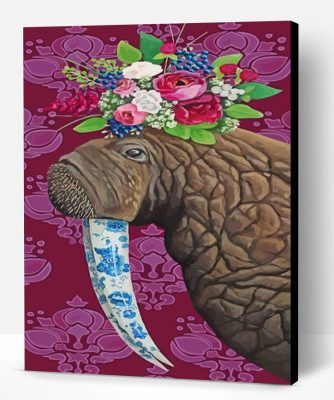 Floral Walrus Paint By Number