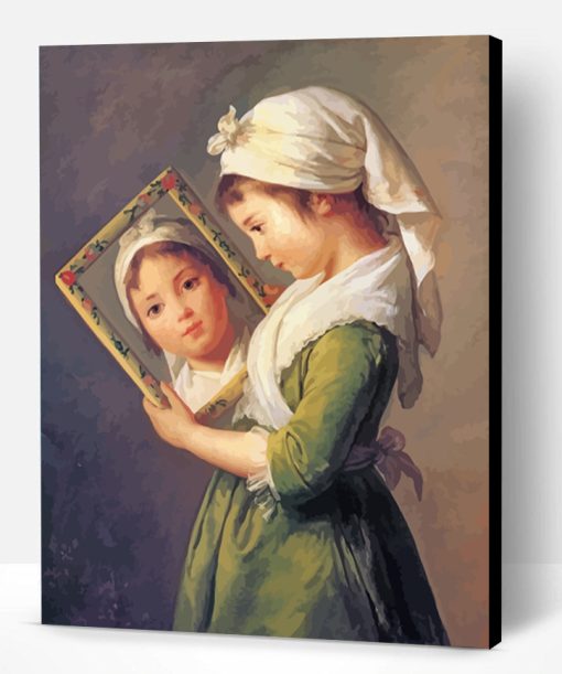 Girl Looking In The Mirror Paint By Number