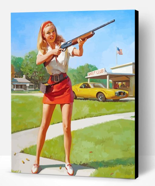 Girl With Shotgun Paint By Number