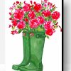 Green Boots And Flowers Paint By Number