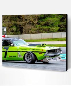 Green Dodge Charger Paint By Number
