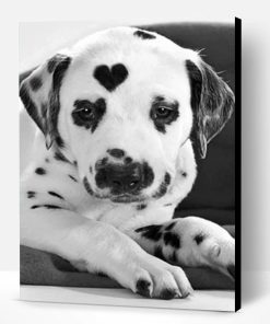 Heart Shaped Dalmatian Paint By Number