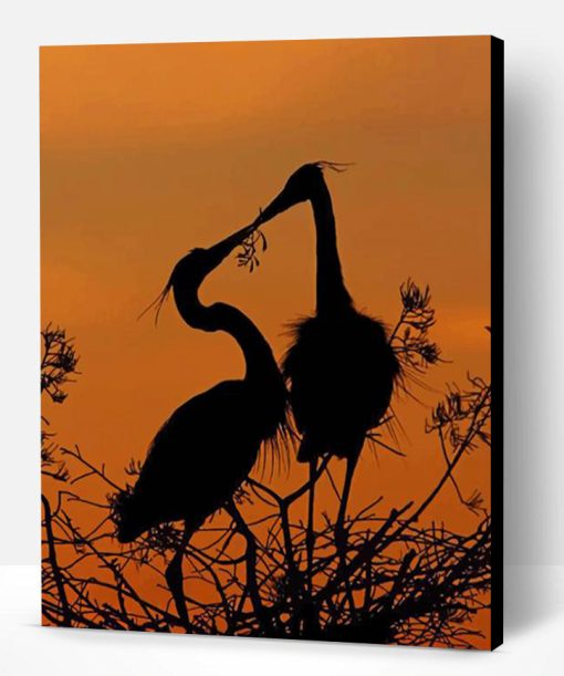 Heron Silhouette Paint By Number