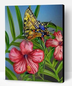 Hibiscus Butterfly Paint By Number