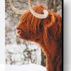 Highland Cow In Snow Paint By Number