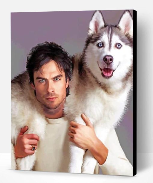 Ian Somerhalder With His Pet Paint By Number