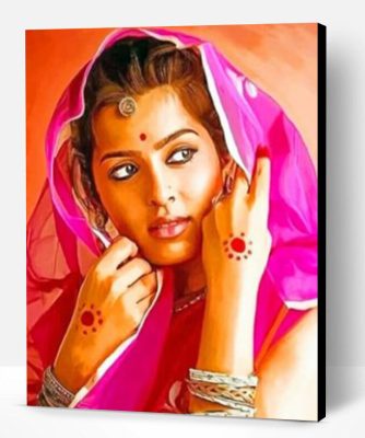 Beautiful Indian Woman Paint By Number