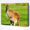 Kangaroo And Her Baby In Marsupium Pouch Paint By Number