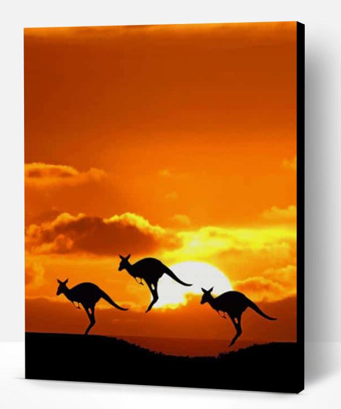 Kangaroos Silhouette Paint By Number