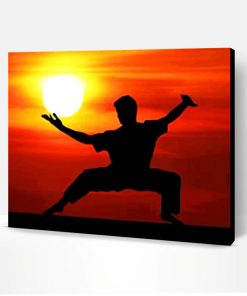 Kung Fu Man Silhouette Paint By Number