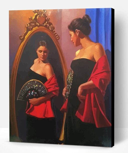 Lady In The Mirror Paint By Number