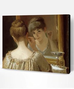 Lady Looking At The Mirror Paint By Number