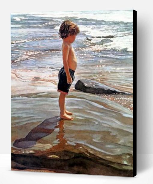 Little Boy On The Beach Steve Hanks Paint By Number