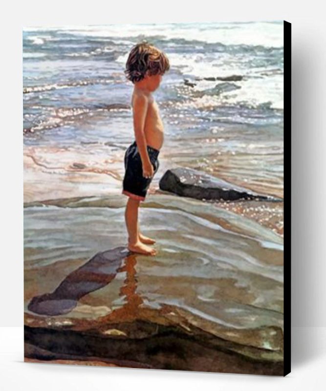 Little Boy On The Beach Steve Hanks Paint By Number