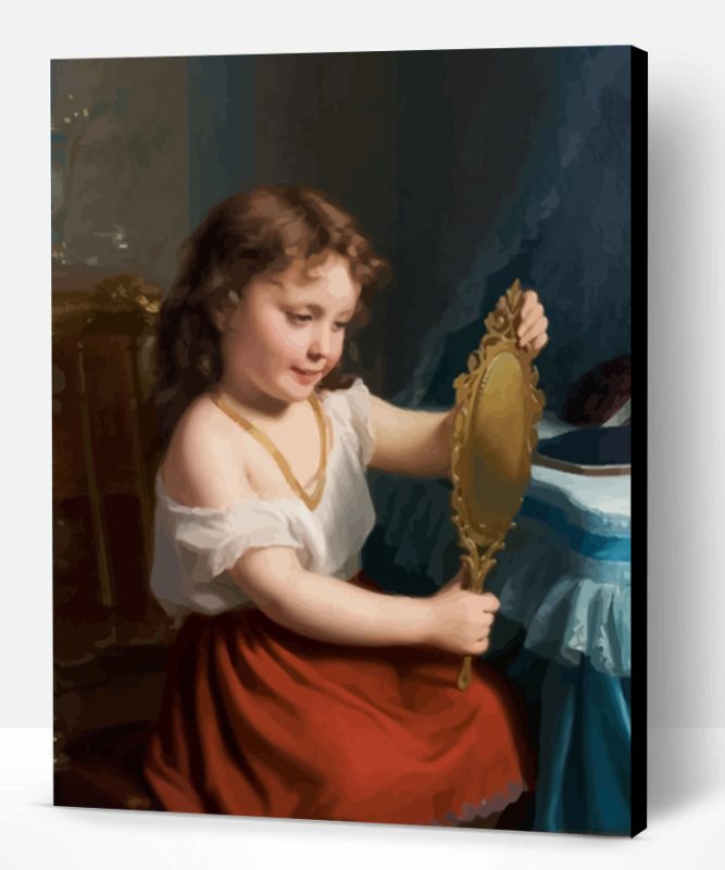 Little Girl And Mirror Paint By Number