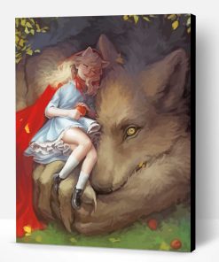 Little Girl With Wolf Paint By Number