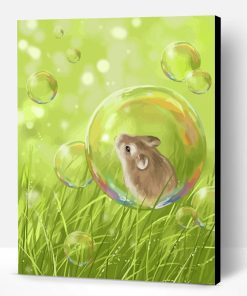 Little Mouse Inside Soap Bubble Paint By Number