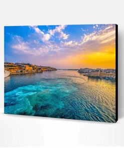 Malta Harbor Sunset Paint By Number