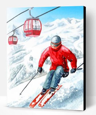 Man Skiing Paint By Number