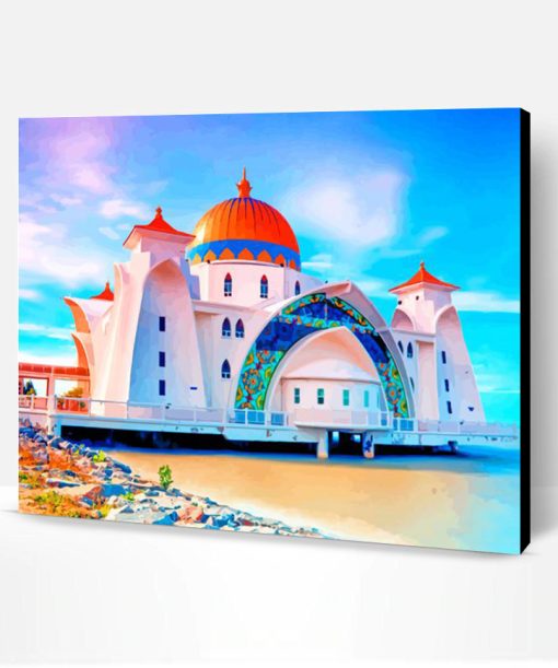 Melaka Straits Mosque Malaysia Paint By Number