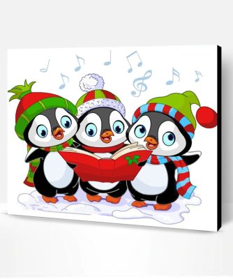 Merry Christmas Penguins Paint By Number