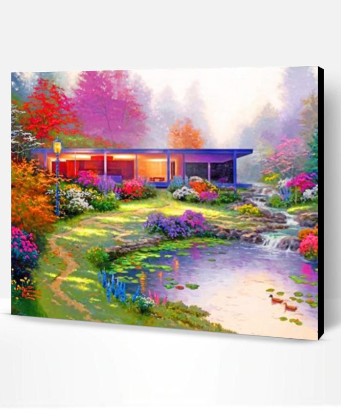 Modern House Kinkade Paint By Number