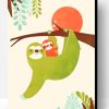 Mom And Baby Sloth Illustration Paint By Number
