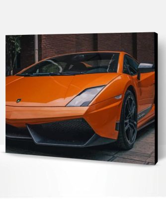 Orange Lamborghini Car Paint By Number