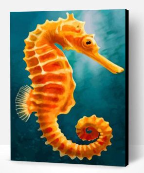 Orange Seahorse Paint By Number