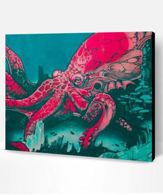 Pink Octopus Art Paint By Number